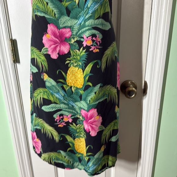 Tommy Bahama Tropical Print 100% Silk Halter Dress Vacation Chic Sexy Size 10 - Picture 4 of 10